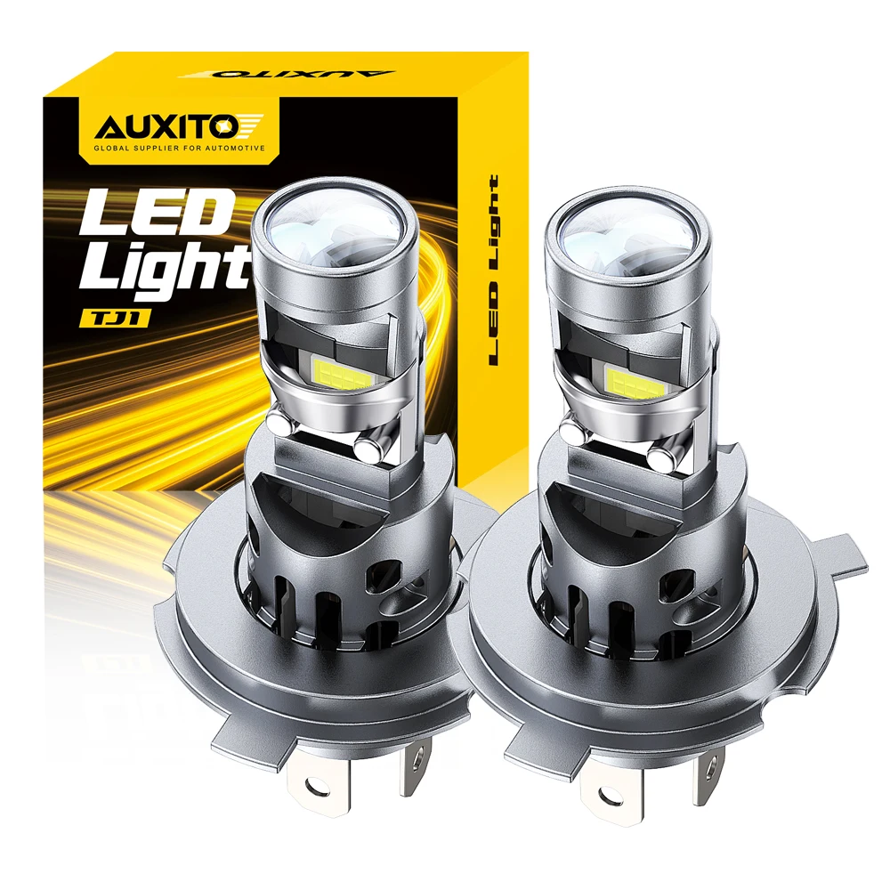 AUXITO 2 قطعة 20000LM 80 واط توربو H4 LED مصباح مع عدسة 9003 عالية منخفضة شعاع العارض المصباح الأضواء للسيارات 12 فولت الأبيض