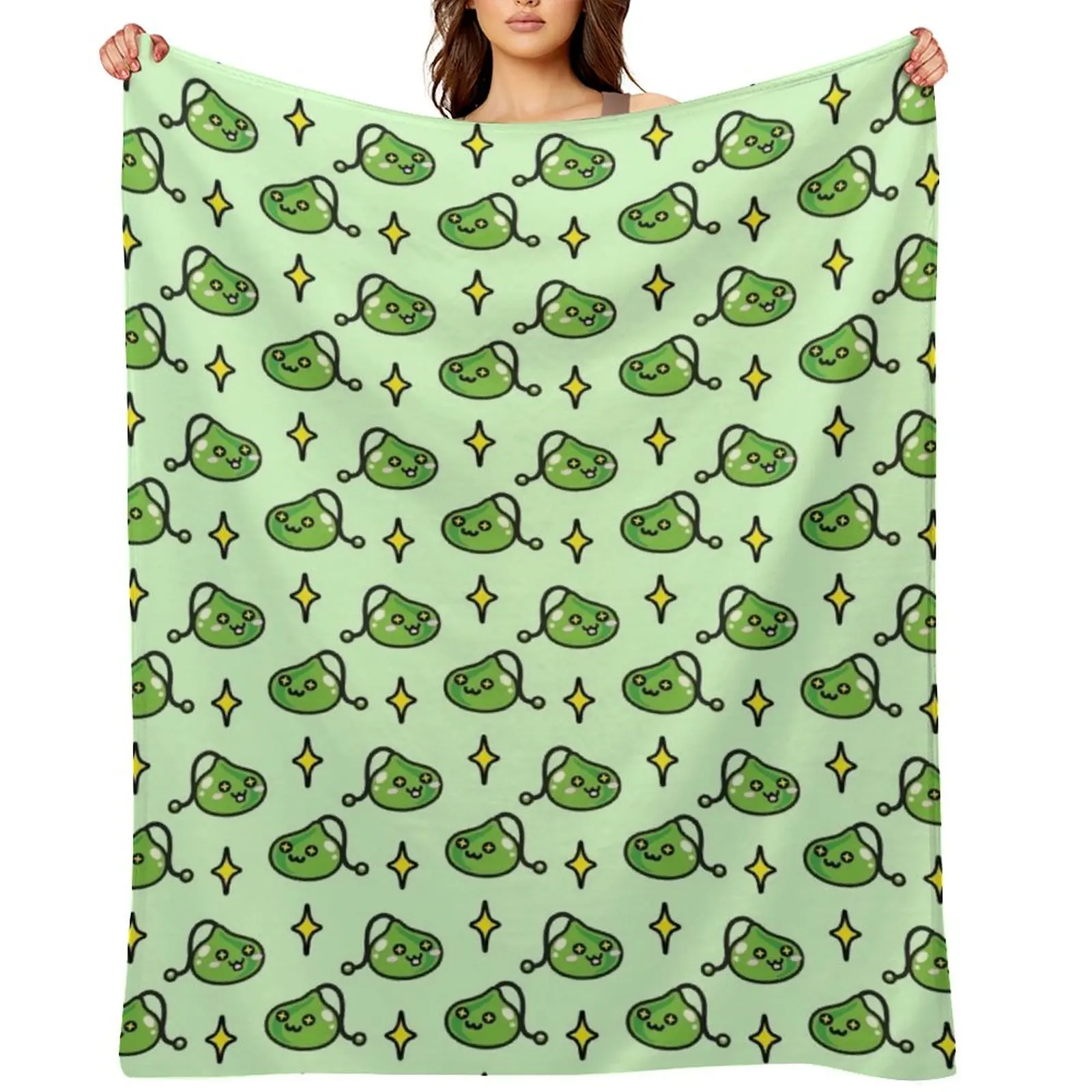 Cute Maplestory Slime Throw Blanket Single Custom Hairys anime Soft Plush Plaid Picnic Blankets