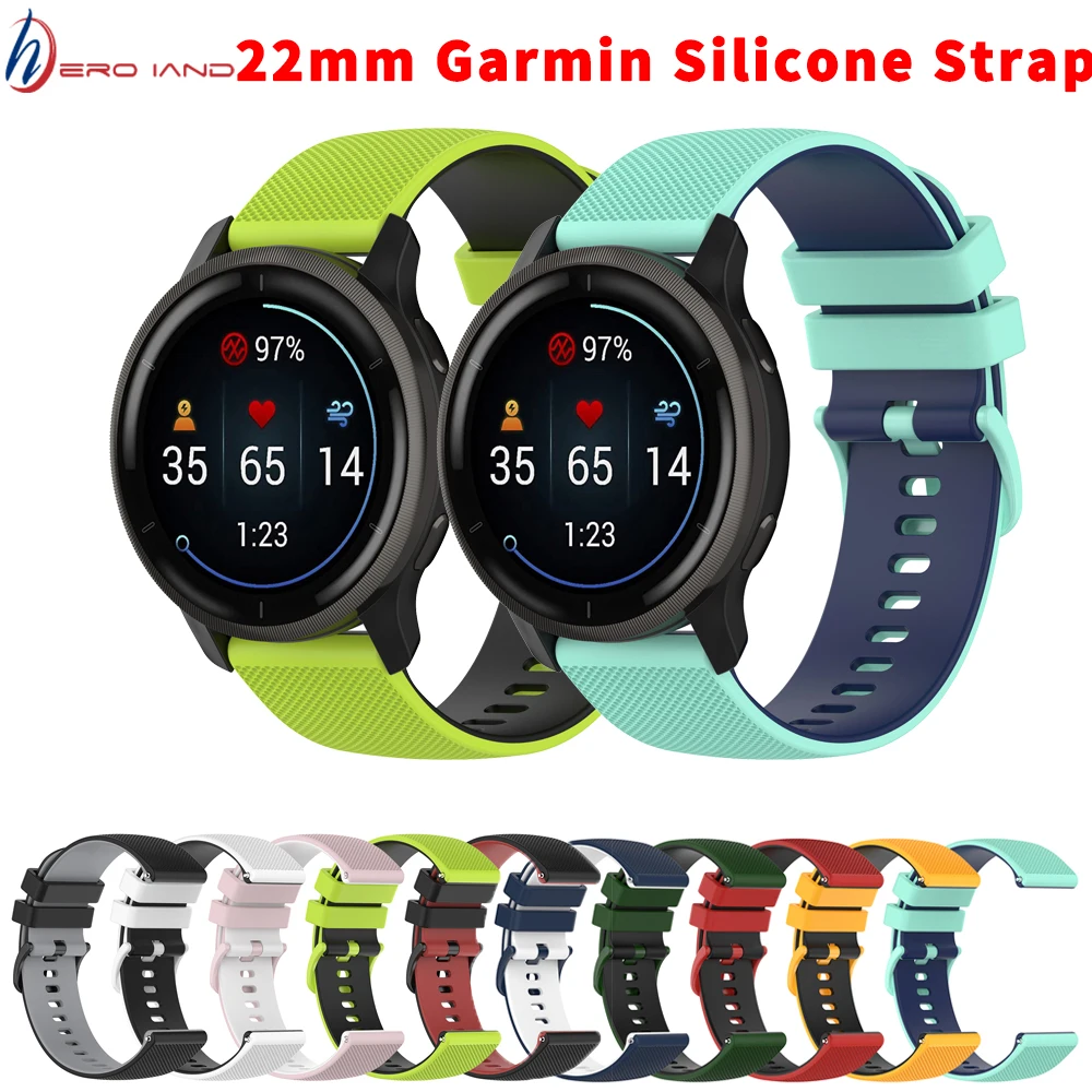 

22mm Silicone Watch Band for Garmin Forerunner 745 Strap Replacement Smart Bracelet For Garmin Forerunner255 Wrist