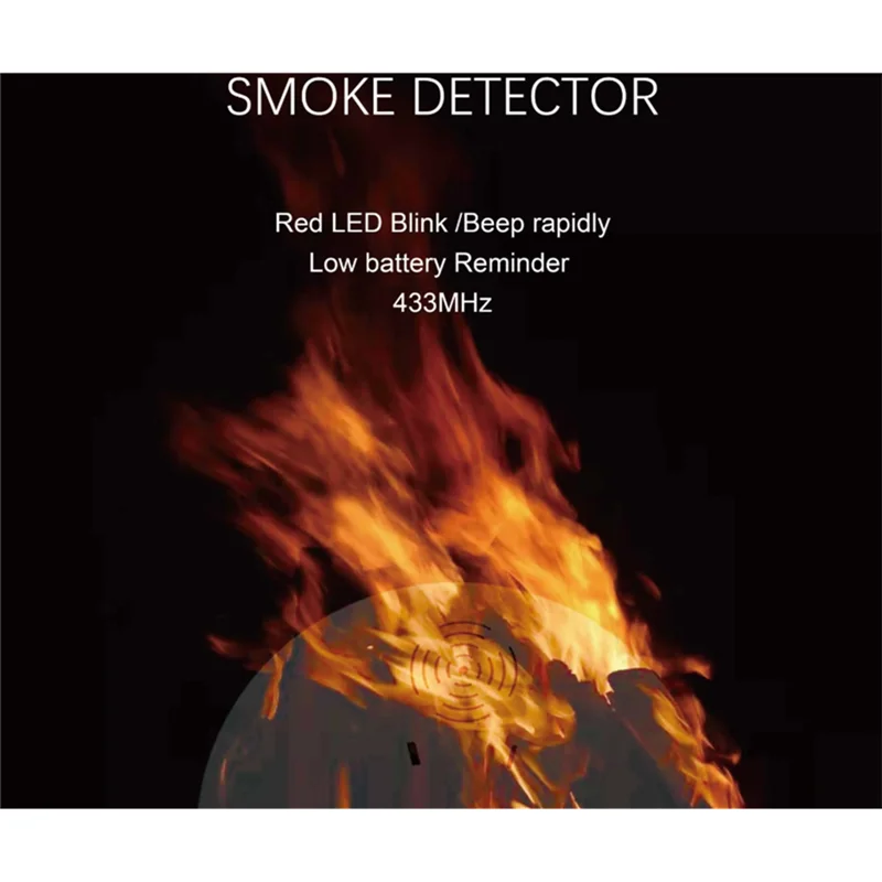 433Mhz Wireless Fire Alarms Audible And Visual Alarms For Tuya WIFI GSM Home Security Alarm Systems