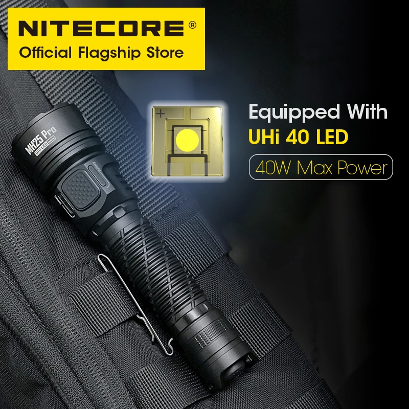 Imagem -02 - Nitecore-long Range Search Torch Mh25 Pro Usb-c Lanterna Recarregável Uhi 40 Led Beam Nl2153hp 705 m 21700 Bateria