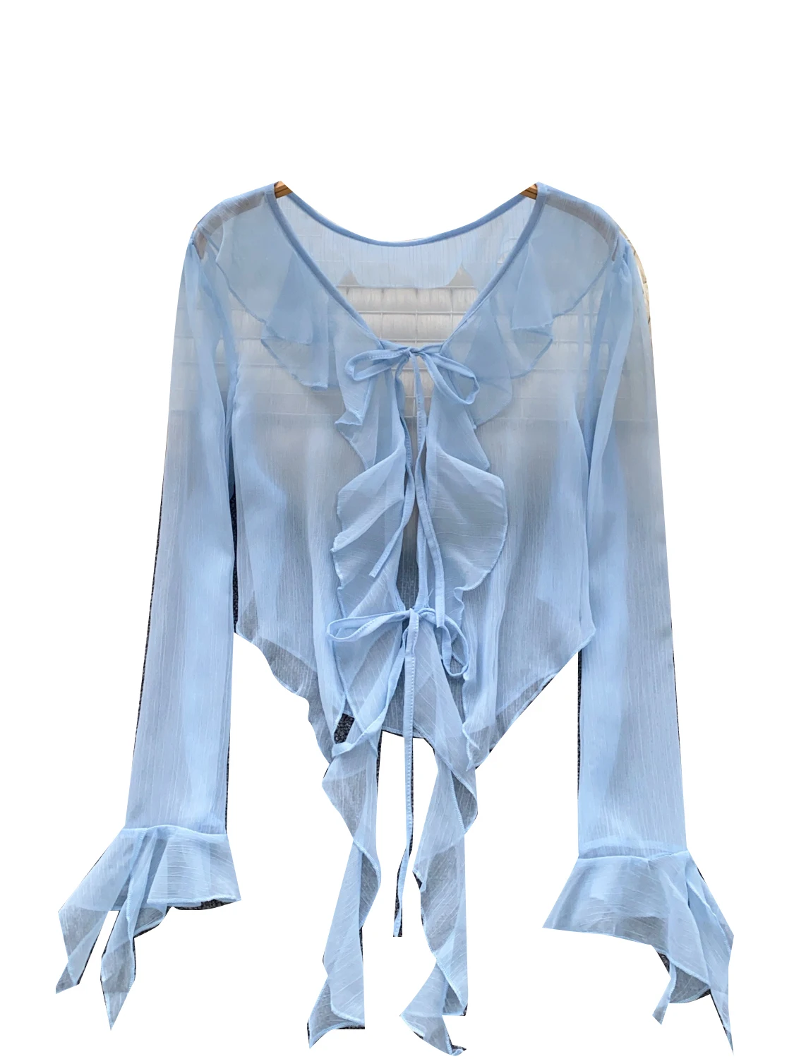 

Sweet Sle Women's Summer 2025 Lace Blouse eer Chiffon Cardigan Outerwear Thin Strap Vest Top with Pleated Small awl