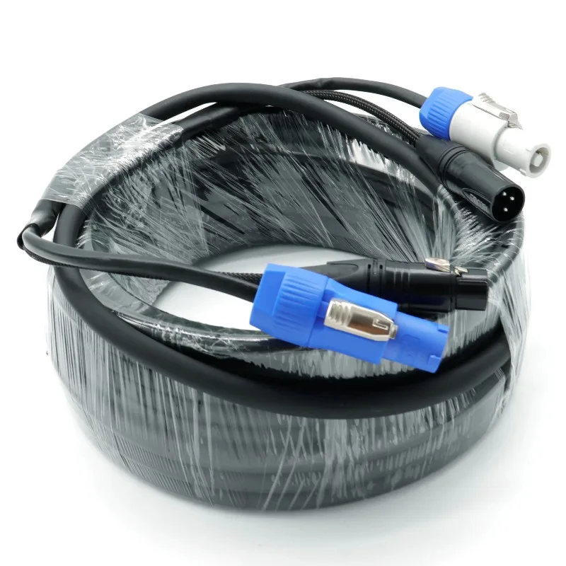 

PowerCON & DMX 2-in-1 Cable, Power and 3-Pin XLR Signal Combo for Stage Lighting Connection