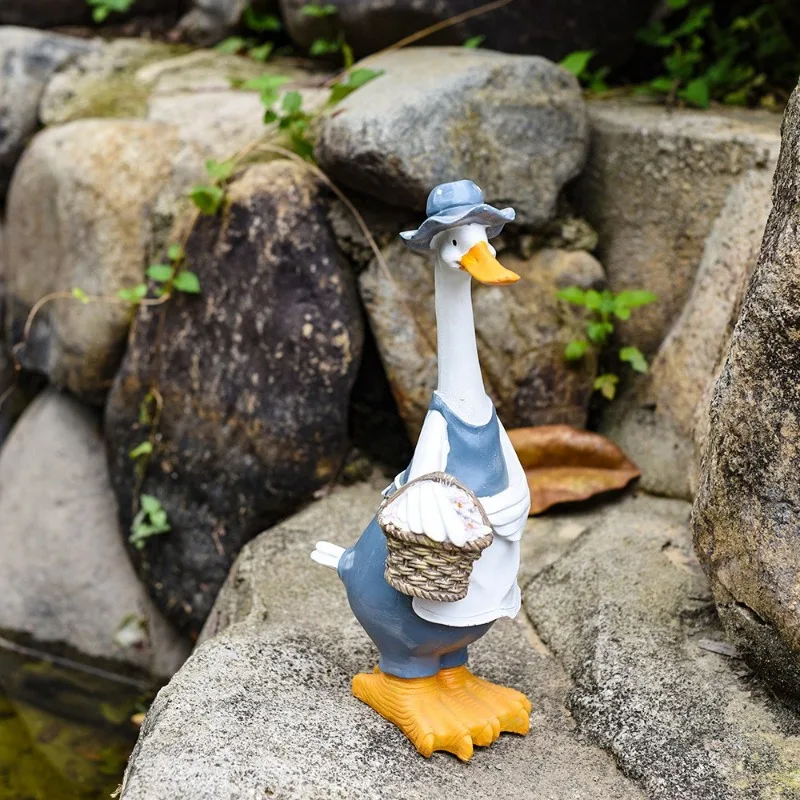 بطة زخرفة حديقة المنزل فناء الديكور سطح المكتب المشهد الحيوان الراتنج زخرفة غرفة المعيشة المنزلي بار مقهى ديكور