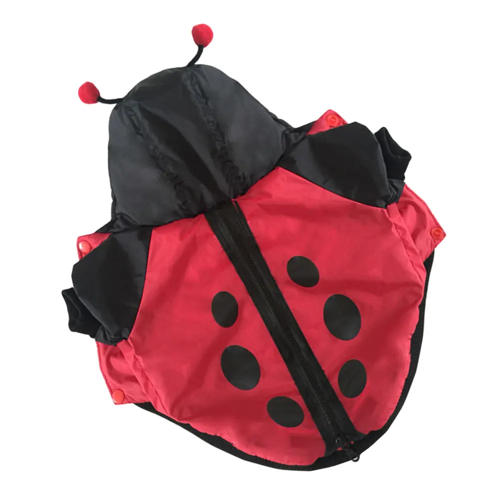 

Jacket with Hat Ladybug Dog Cotton Coat Pet Halloween Costumes Polyester Kitten