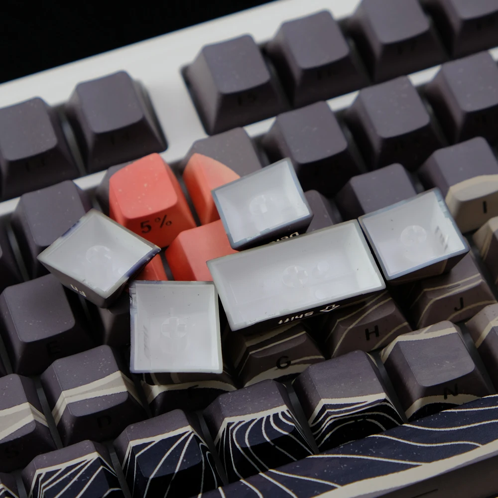 1 Set Bright Moon Keycap Side Print Backlit Keyaps Cherry Profile PBT Double Shot Key Cap For MX Game Keyboard Access