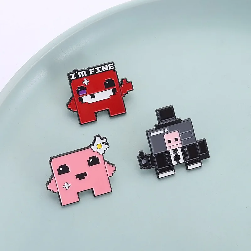 3pcs Pixel Art Enamel Pin Set 