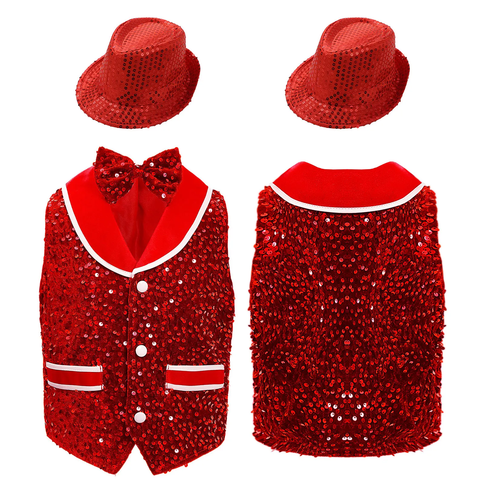 الأطفال ملابس رقص الجاز الصبي سترات حفلة الخصر الاطفال الصبي الترتر مهرجان الموسيقى ملابس الرقص سترات الأداء المرحلة