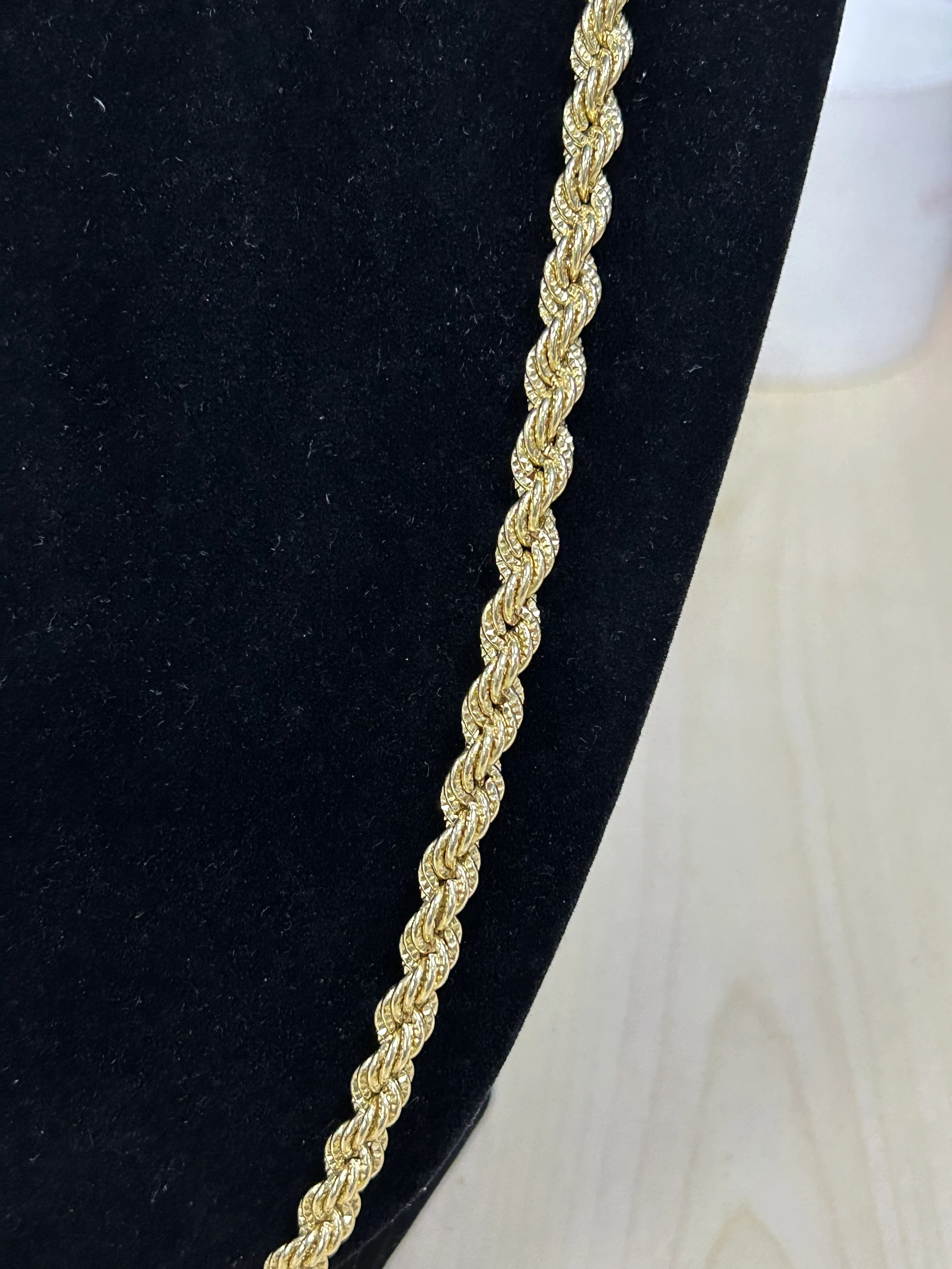 Real 10K 14K 18K Gold Rope Chains 18k Gold Necklace For Men & Women