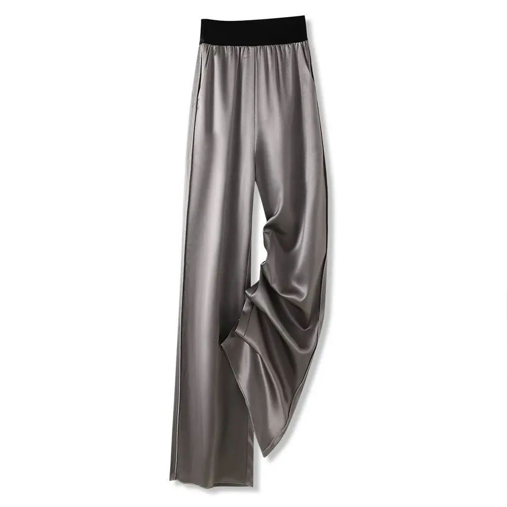 

Solid Summer Casual Wide Leg Pants For Women With Fashionable Style And Hanging High Waisted Straight Leg Pants