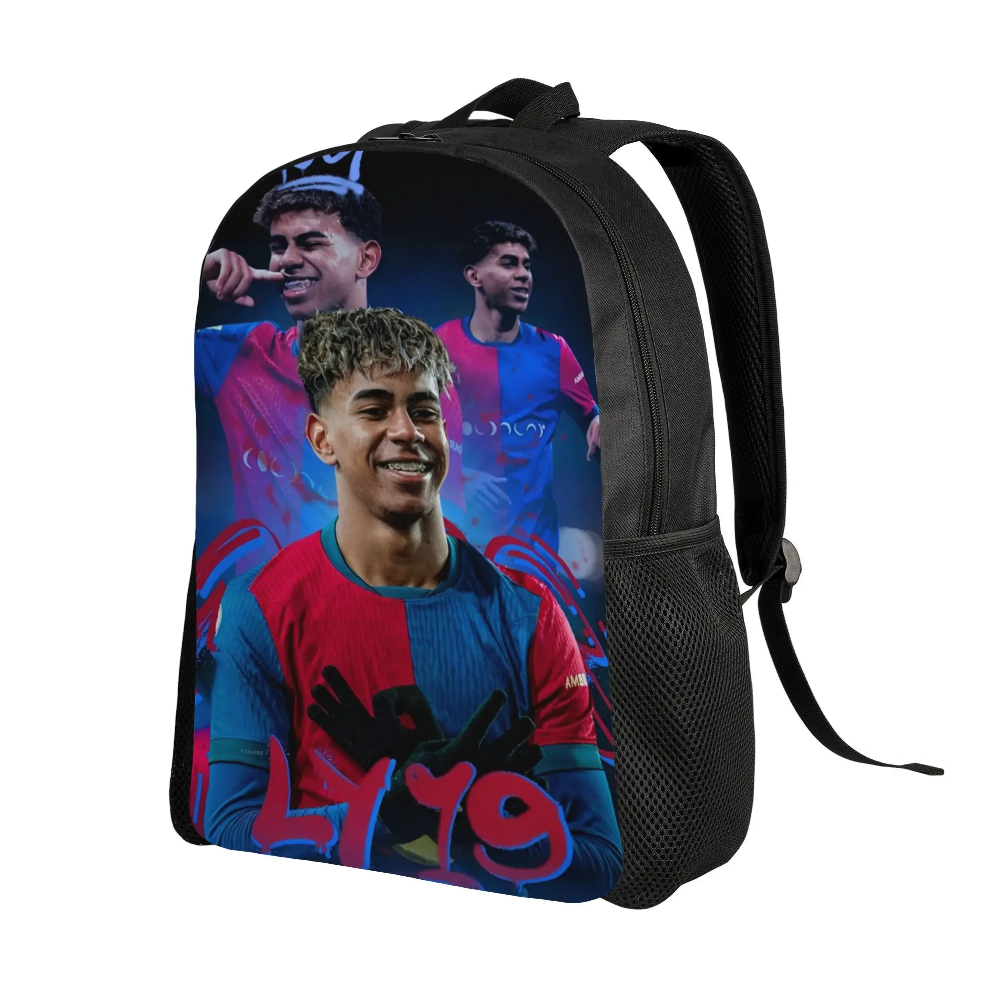 Soccer Number 19 Lamine Y-Yamal Fashion Backpack Outdoor Student Hiking Travel Daypack for Men Women Laptop Shoulder Bag