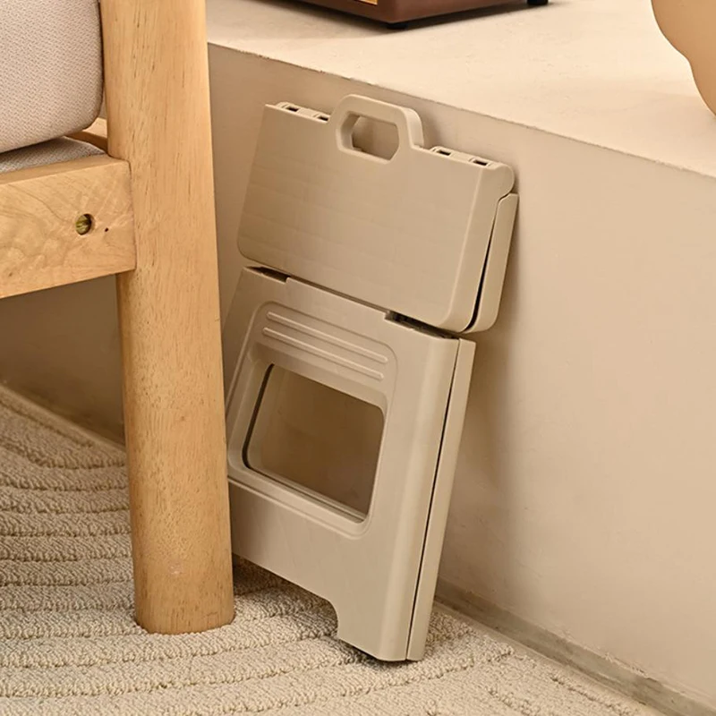 Hot Sale Lightweight Folding Step Stool Multi Purpose Handheld Thickened Footstool Non-Slip Plastic Small Benches Kitchen image 5
