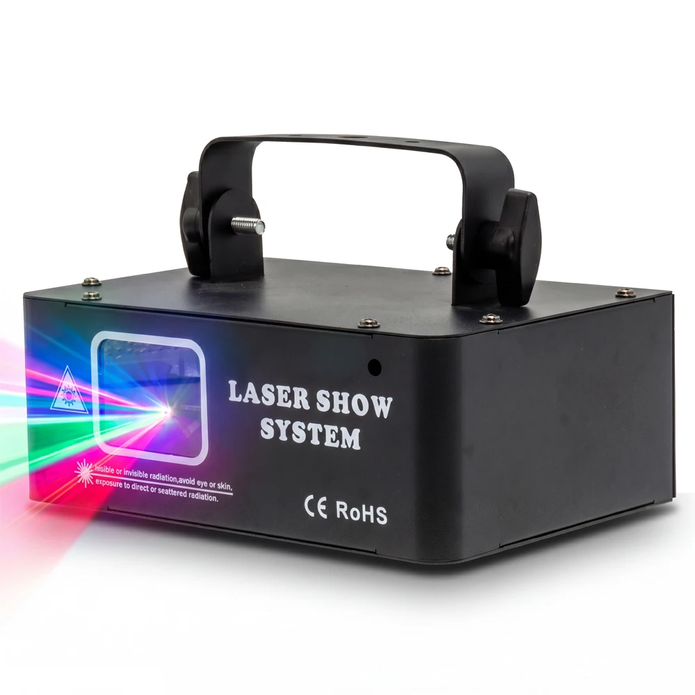 New 500mW RGB Laser Beam Line Scanner Projector DJ Disco Stage Lighting Effect Dance Party Wedding Holiday Bar Club DMX Lights