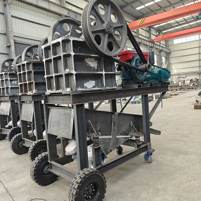 Small Portable Jaw Crusher with Vibrating Screen PLC-controlled AC Motor High Productivity Mobile Stone & Gold Ore Crusher