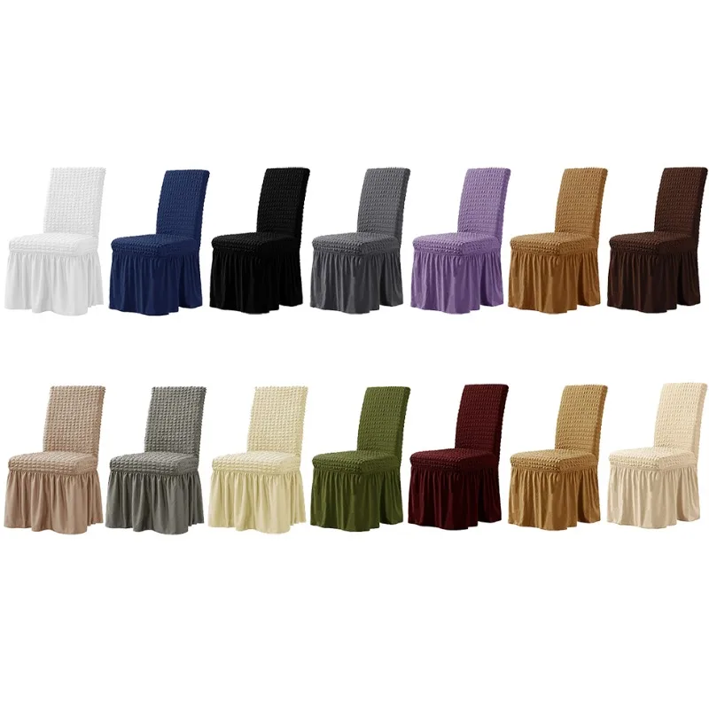 1 Stück Seersucker-Sofabezug mit Rüschenkante, universell passend, waschbar, elastisch, Stretch-Couchbezug für Wohnzimmer, Hotel, Hochzeit