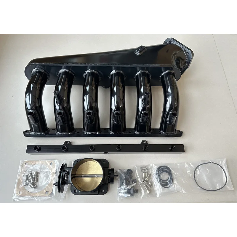 Billet Intake Manifold Fuel Rail+Throttle Body Fits For E36 E46 325i 328i Black/Silver