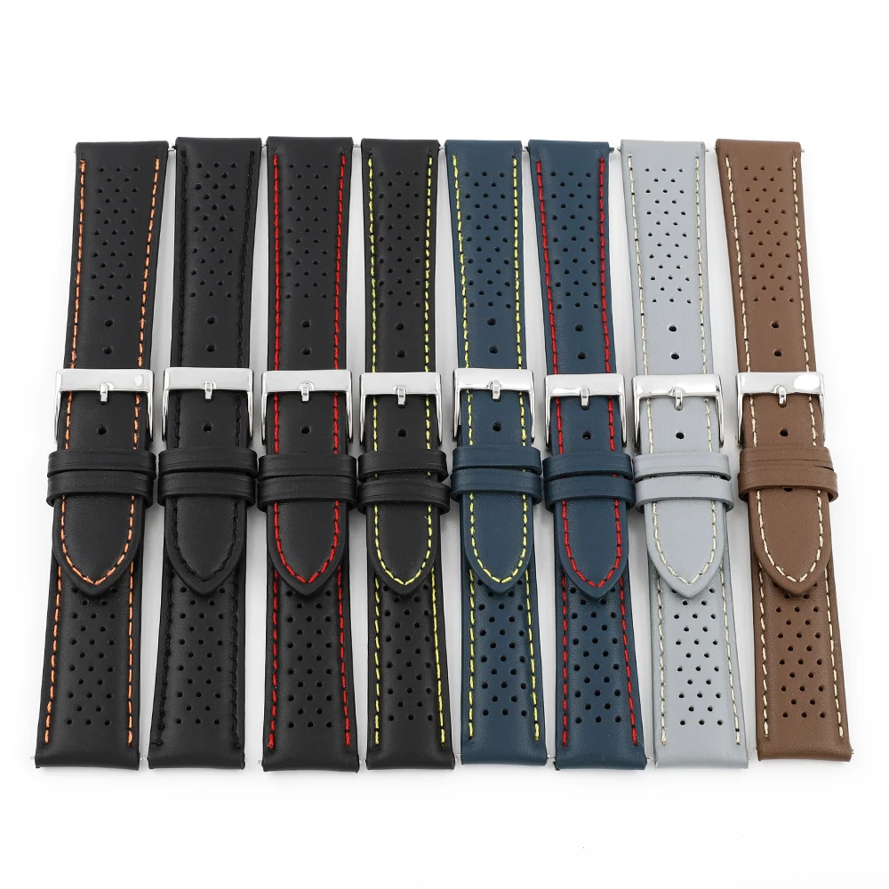 

Genuine Leather Watchbands 18mm 19mm 20mm 21mm 22mm 24mm Replacement Watch Accessories Black Gray Brown Belt Bracelet Straps