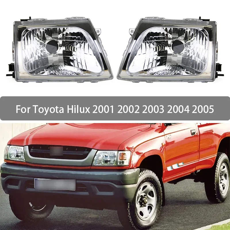 Pair Left&Right Headlight Assembly For Toyota Hilux 2001 2002 2003 2004 2005 Headlamp Head Lamp Head Light