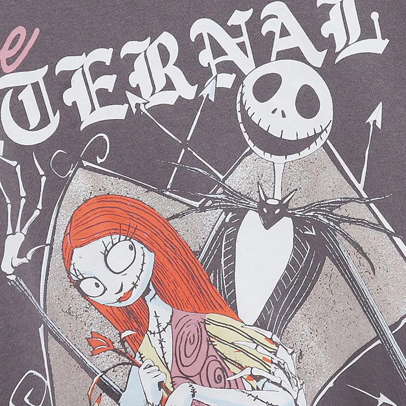 Imagem -03 - Mulheres Disney o Pesadelo Antes do Natal Moletom Velo Jack e Sally Pulôver dos Desenhos Animados Jumper Casual com Gola o Tops Femininos