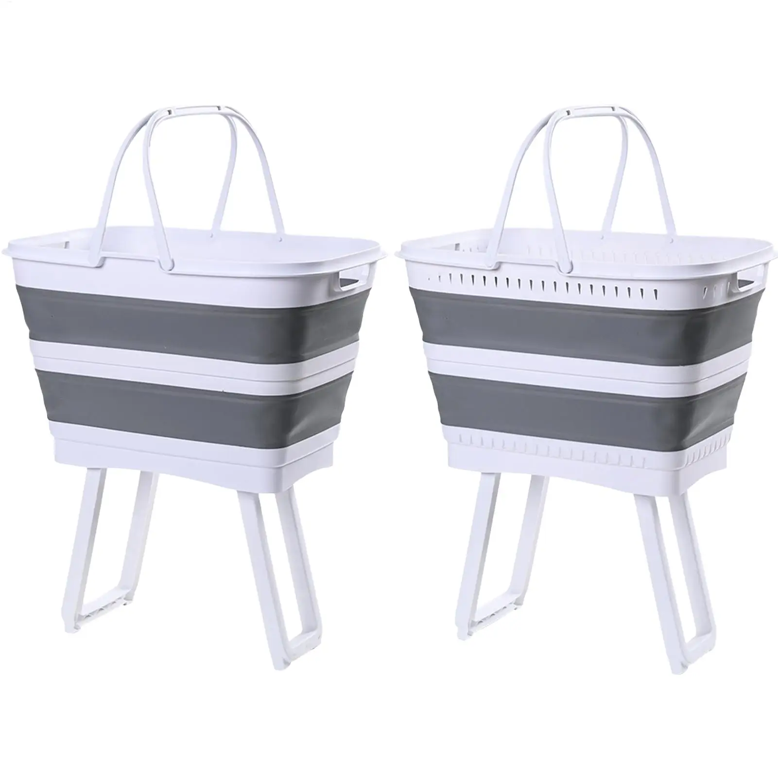 Big Laundry Basket 26L with Handles Elevated Organizer Tall Laundry Basket Wash Basin for Home Bathroom Bedroom Kitchen Camping