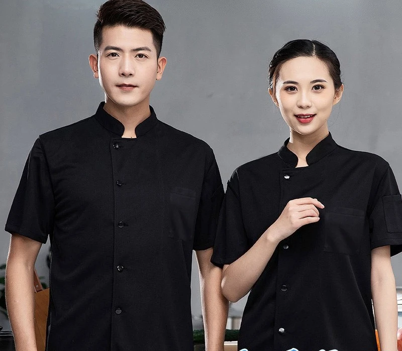 360 ° Ademend Mesh Koksjas Heren Dames Koken Shirt Met Korte Mouwen Cool Werk Tops Food Service Zwart Wit Keuken Outfit