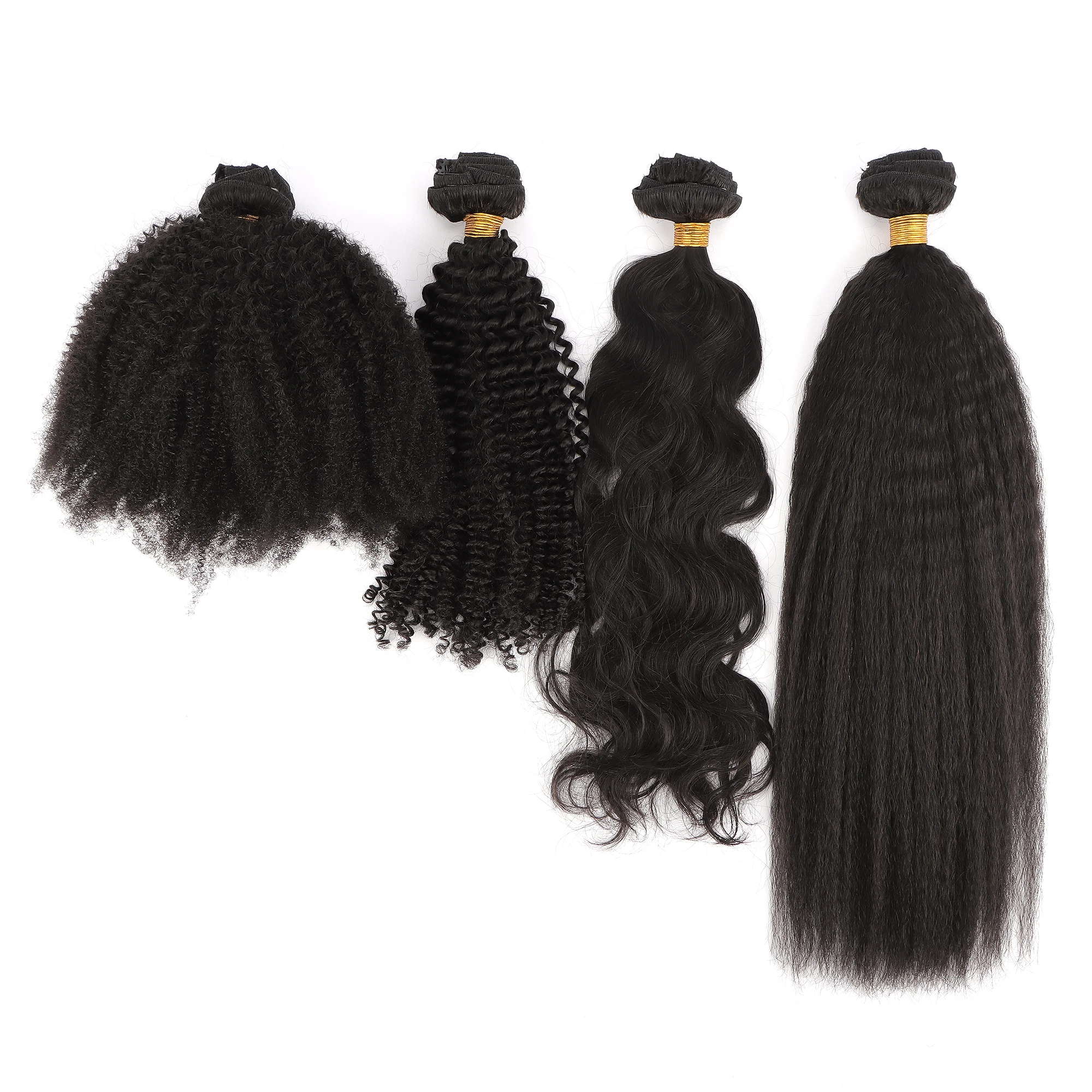 AHVAST Jerry curly 100g clip in weft hair extension natural color human hair 100% virgin hair weft extensions