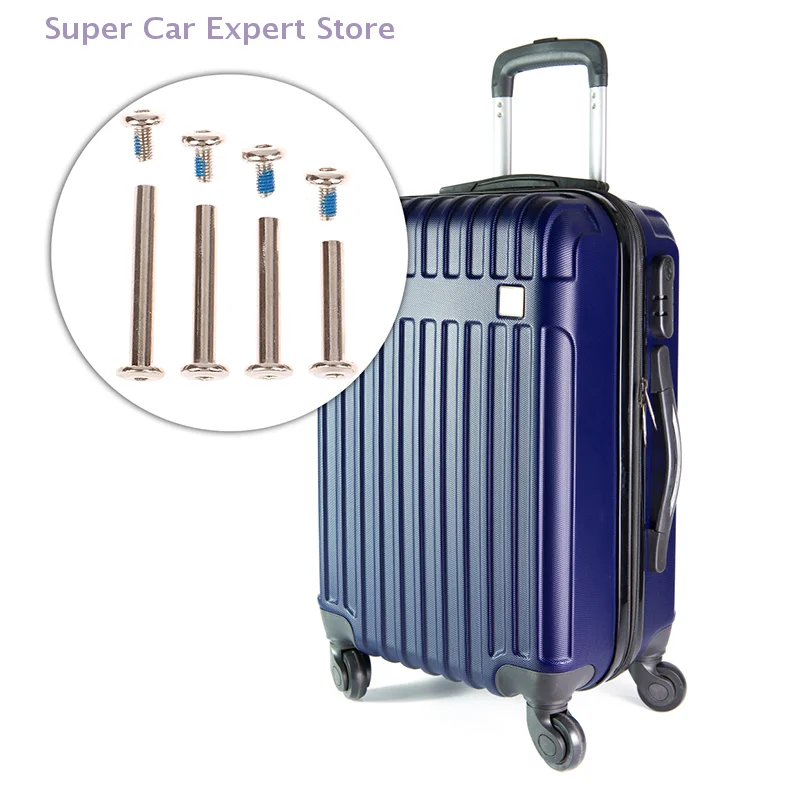 

4 комплекта винтов для багажа из нержавеющей стали, аксессуары для багажа, колеса для багажа, болты, заклепки 6*30-45 мм