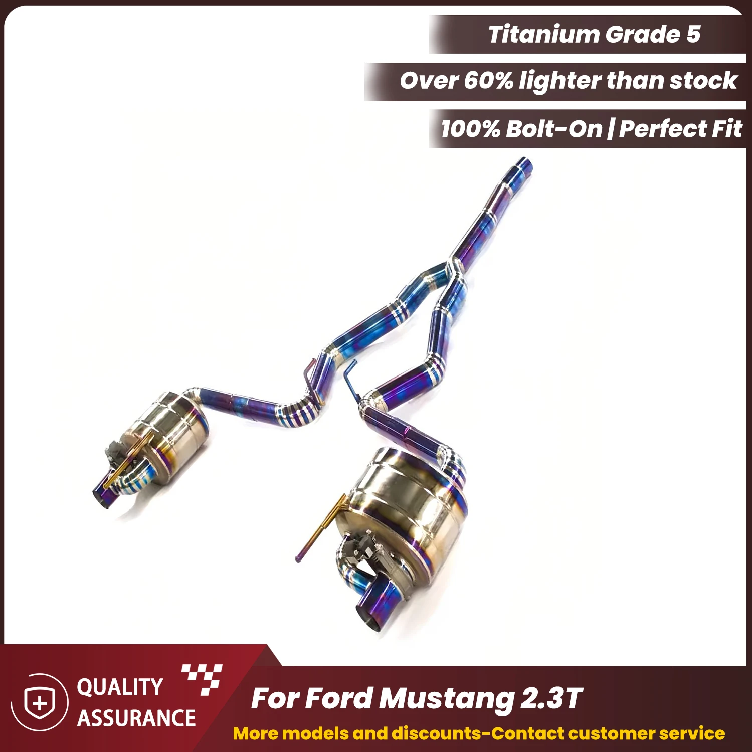 

ECCF Valvetronic Titanium Catback Exhaust For Ford Mustang 2.3T Aggressive Exhaust Sound Performance Upgrade Easy Installation