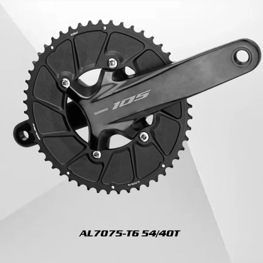 

GOLDIX Road Bike CNC Shifting Dual Chainring 8100/9100 Four-Bolt Crankset with 110BCD Positive-Negative Tooth Chainrings