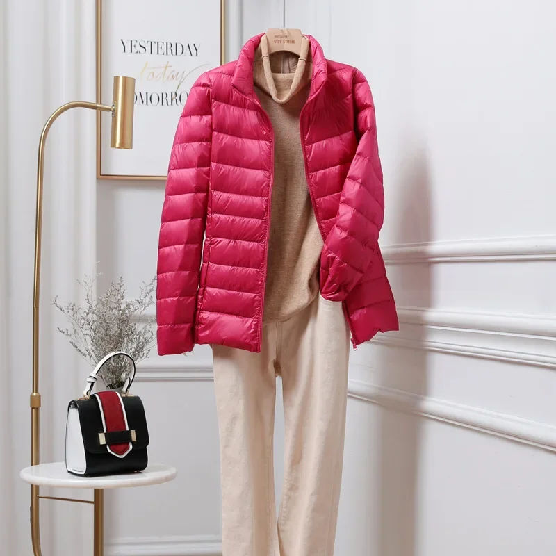15가지 색상 여성 초경량 푸퍼 재킷 2025 신상 한국 패션 후드 숏 여성 방풍 통기성 다운 코트