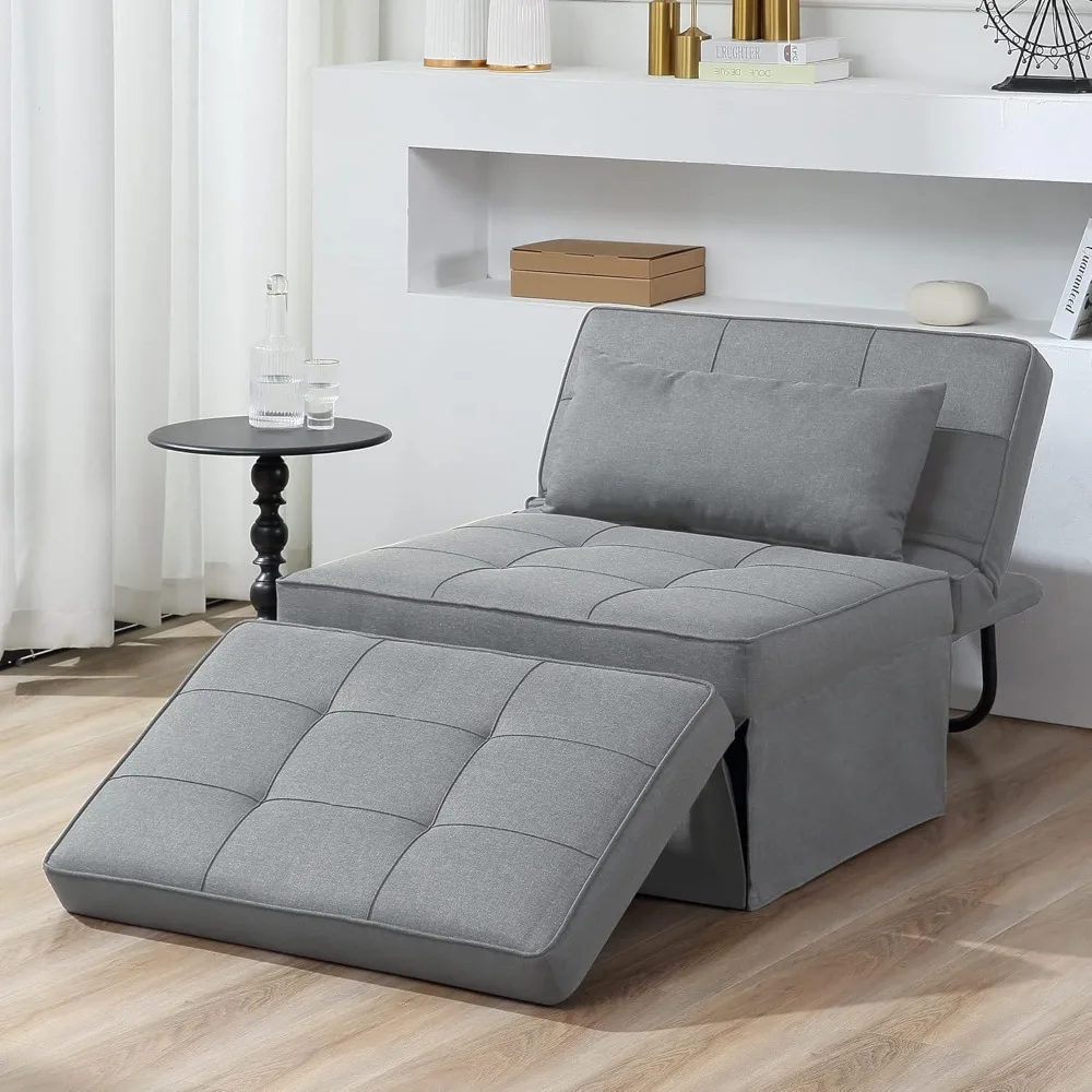 

Sofa Bed, 4 in 1 Multi Function Folding Ottoman Sleeper Bed,Modern Convertible Chair Adjustable Backrest Sleeper Couch Bed for L
