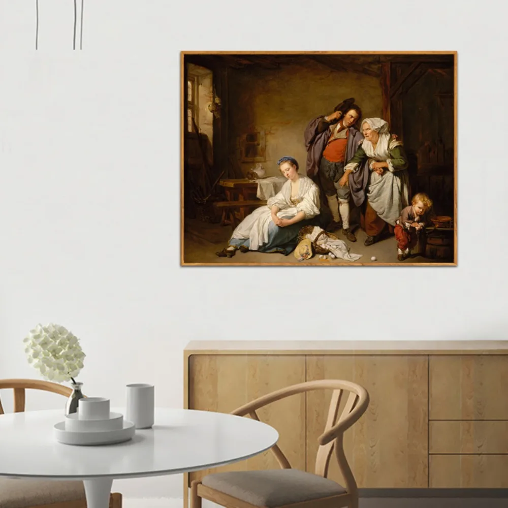 Jean-Baptiste Greuze Broken Eggs Canvas Painting Young Girl's Vir Symbolism Poster Wall Art Decor
