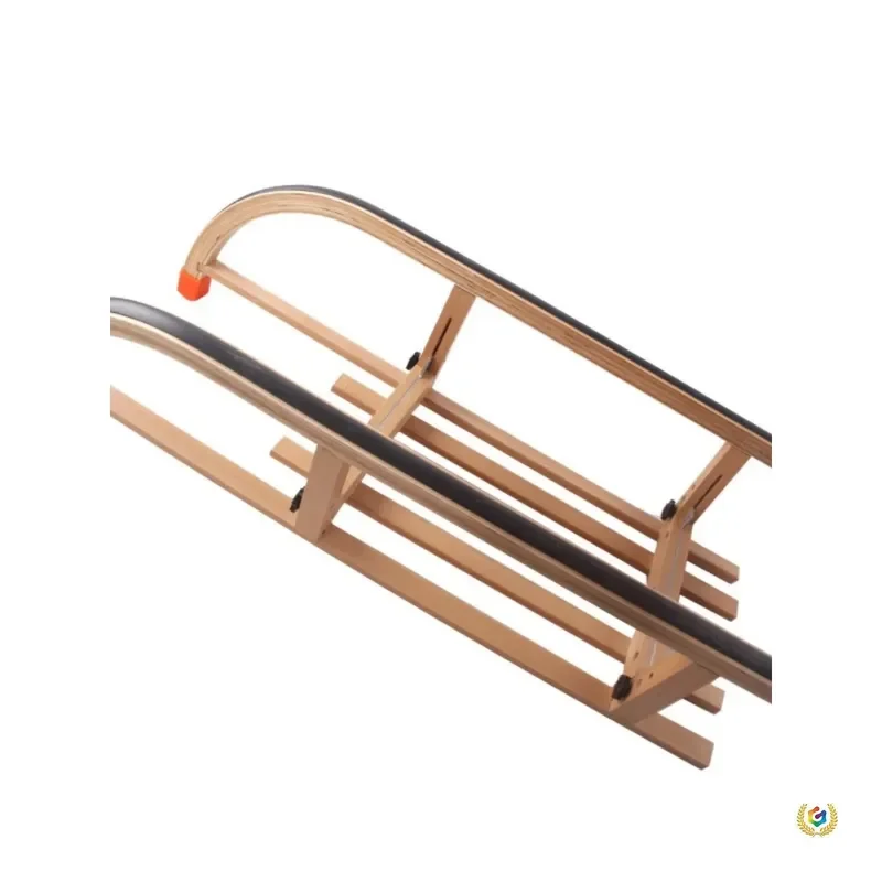 Portable Oak Wood Snow Sled 134x25x68cm Foldable Ice Pipe for Kids Winter Outdoor Recreation Skiing Gear Durable Sleigh