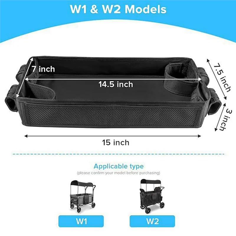 

LCLL-Tray For Stroller Stroller Cup Holder Organizer Tray For Snacks Waterproof Faux Leather Side Cup Holders & Mesh