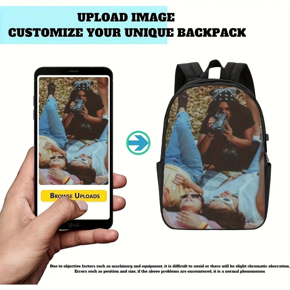 Custom Kids Backpack, Personalized Print School Backpack, Custom Photo Name Children Backpack for Boys Girls