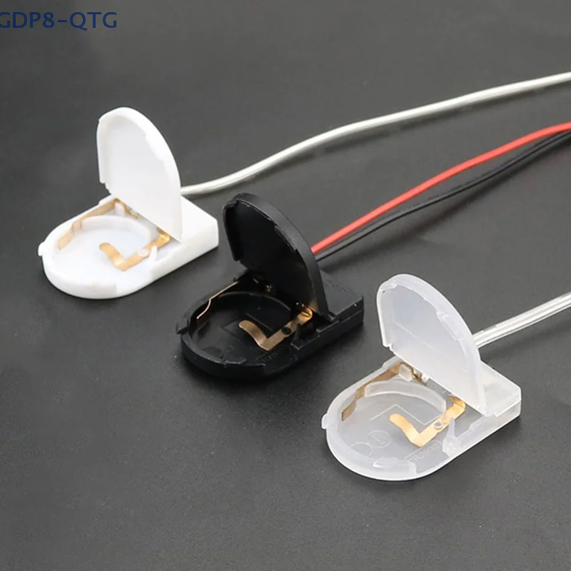 Hot sale 5PCS Single Slot CR2032 CR 2032 Button Coin Cell Battery Holder Case Cover With ON-OFF Switch leads Wire 3V Battery Box