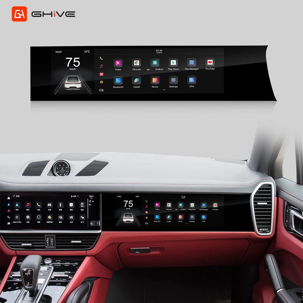 15'' Screen 8 Core Cpu Android 13 Car Radio Co-pilot Passenger Entertainment Screen For Porsche Cayenne 2018-2023