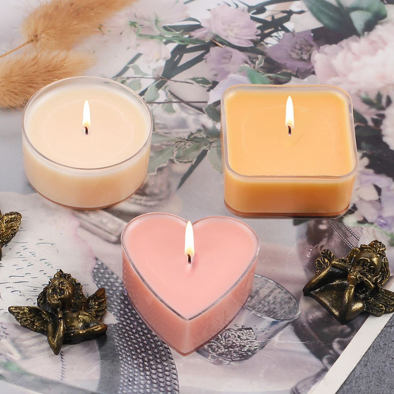 3Pcs Round Square H…