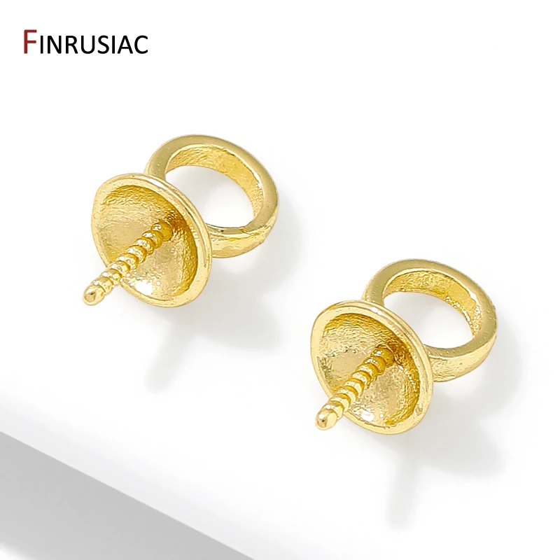18K ทองชุบทองเหลืองไข่มุก Clasps ตกแต่ง Connector,ไข่มุกสกรูเกลียวตาไก่ Clasps สําหรับเครื่องประดับ DIY ทําอุปกรณ์