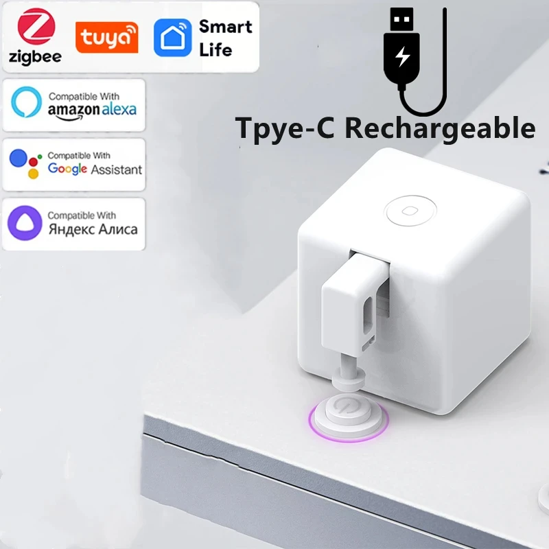 Tuya Smart Fingerbot Switch Button Pusher Timing Touch Mode Fingerbot Voice Control Rechargeable Zigbee gateway Finger Robot Kit