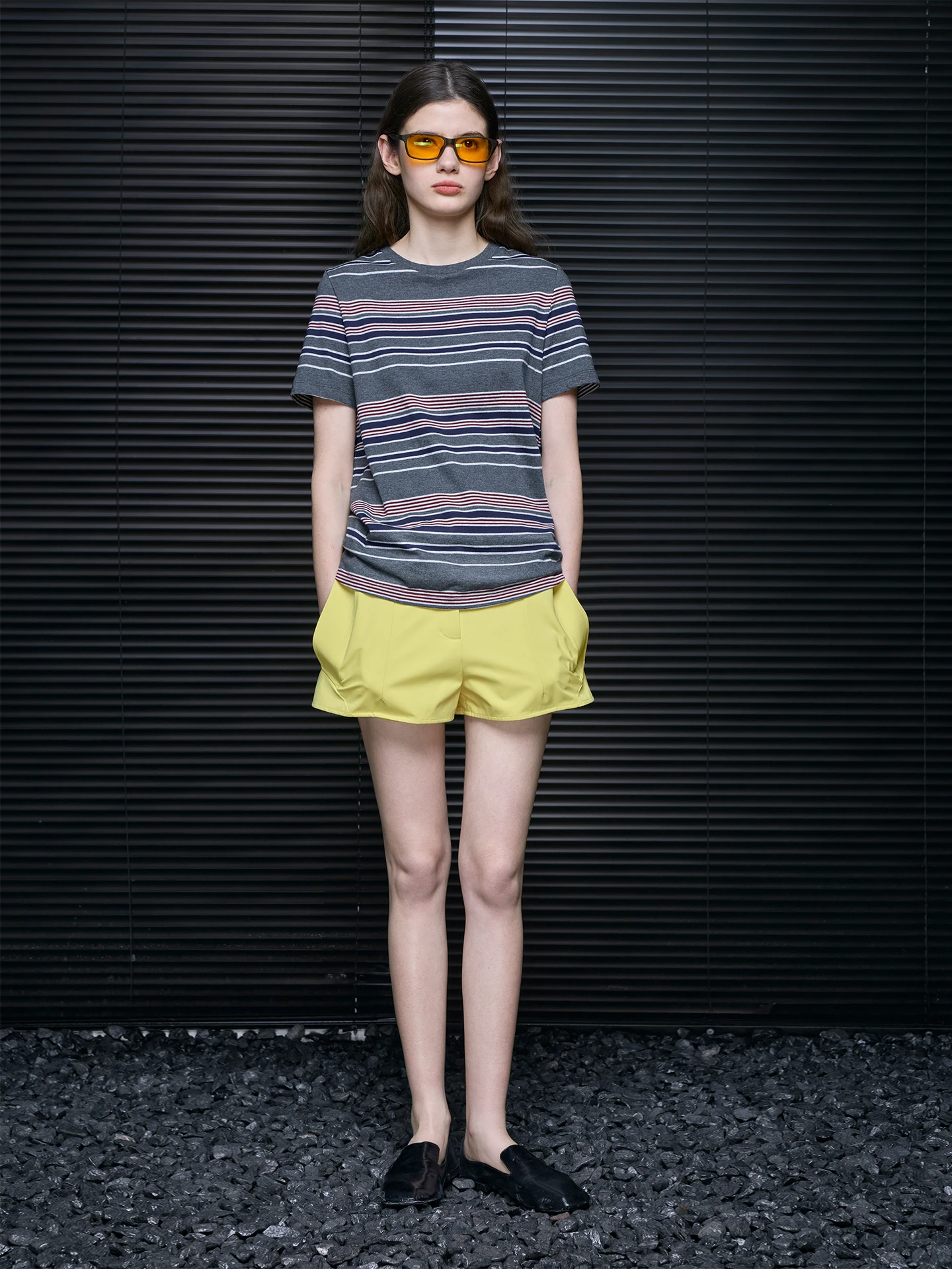 

Футболка женская из чистого хлопка в полоску, свободного кроя, повседневная, весна 2026, новинка, винтажный цветной блок, уличный стиль