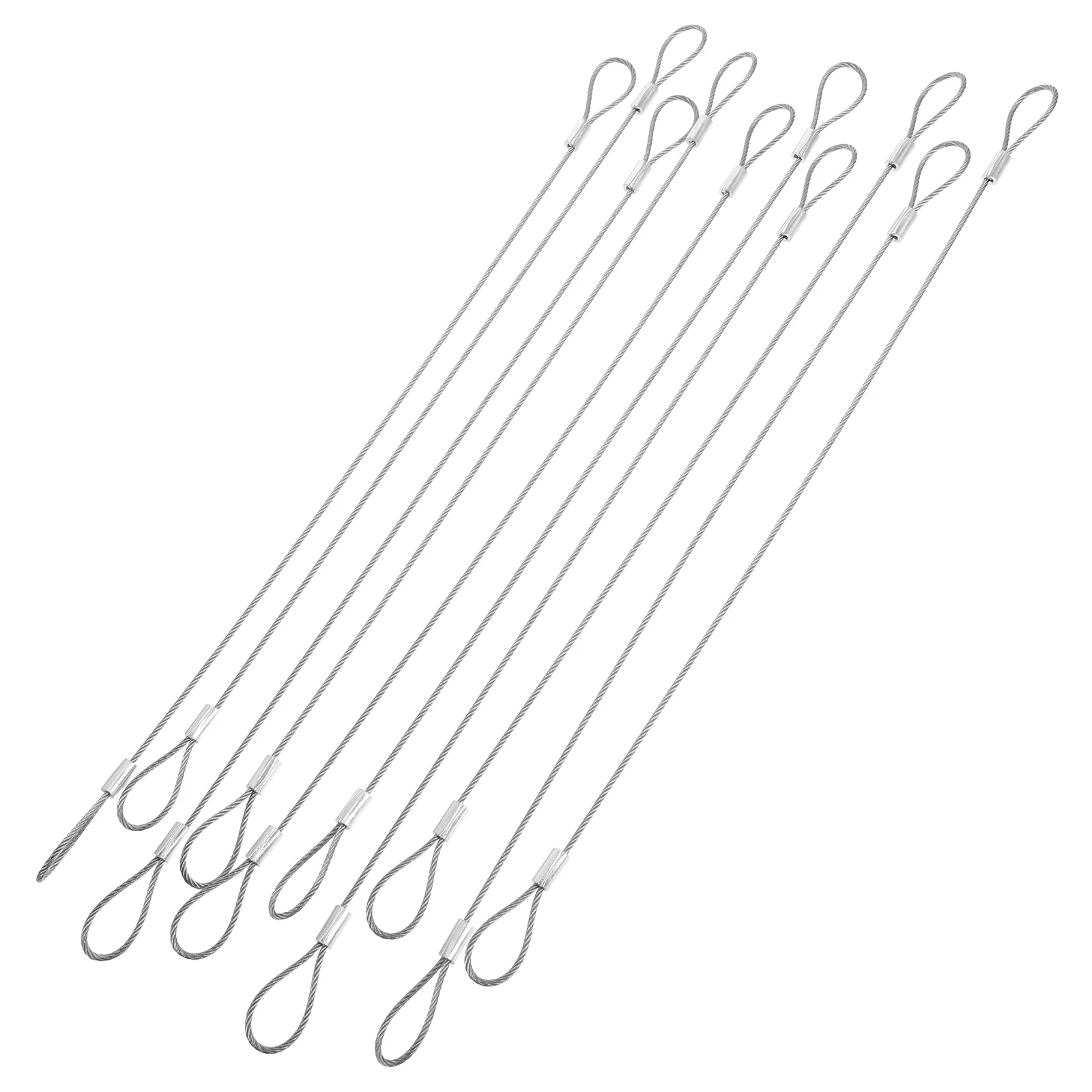 

10Pcs Stainless Steel Wire Rope Cable Double Loop Heavy Duty Lock Cable for Luggage Travel Trailer Trail Camera Security