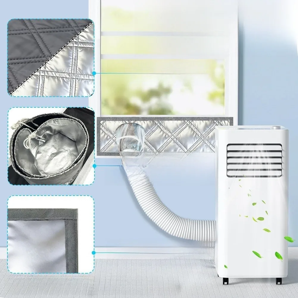 Sliding Window Kit AC Window Seal For Summer Cooling Silver Gray Effective Air Conditioner Sealing Air Conditioner Cover