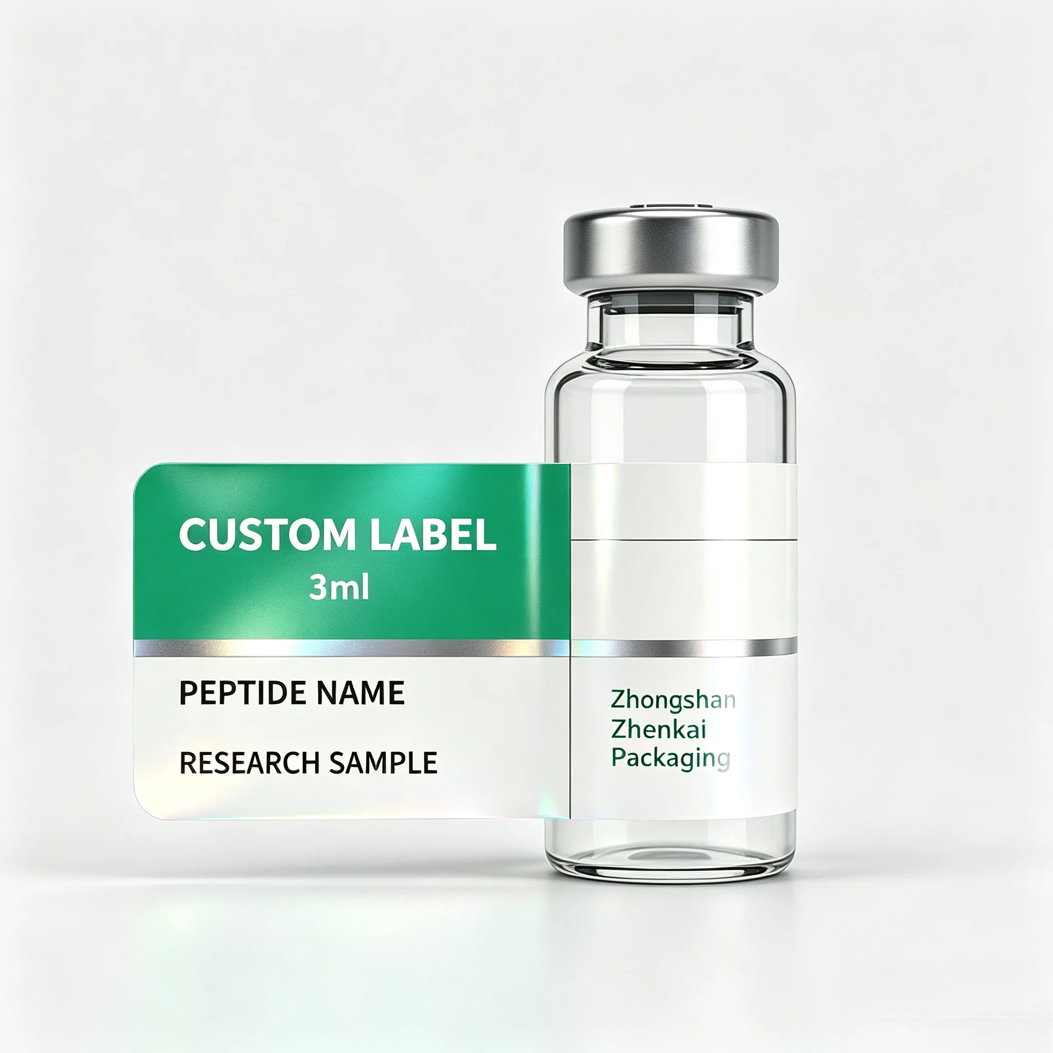 Custom Printing Peptide Vial Label Box HD Waterproof Vinyl Sticker Fit 3ml 10ml Skincare Injection Bottle