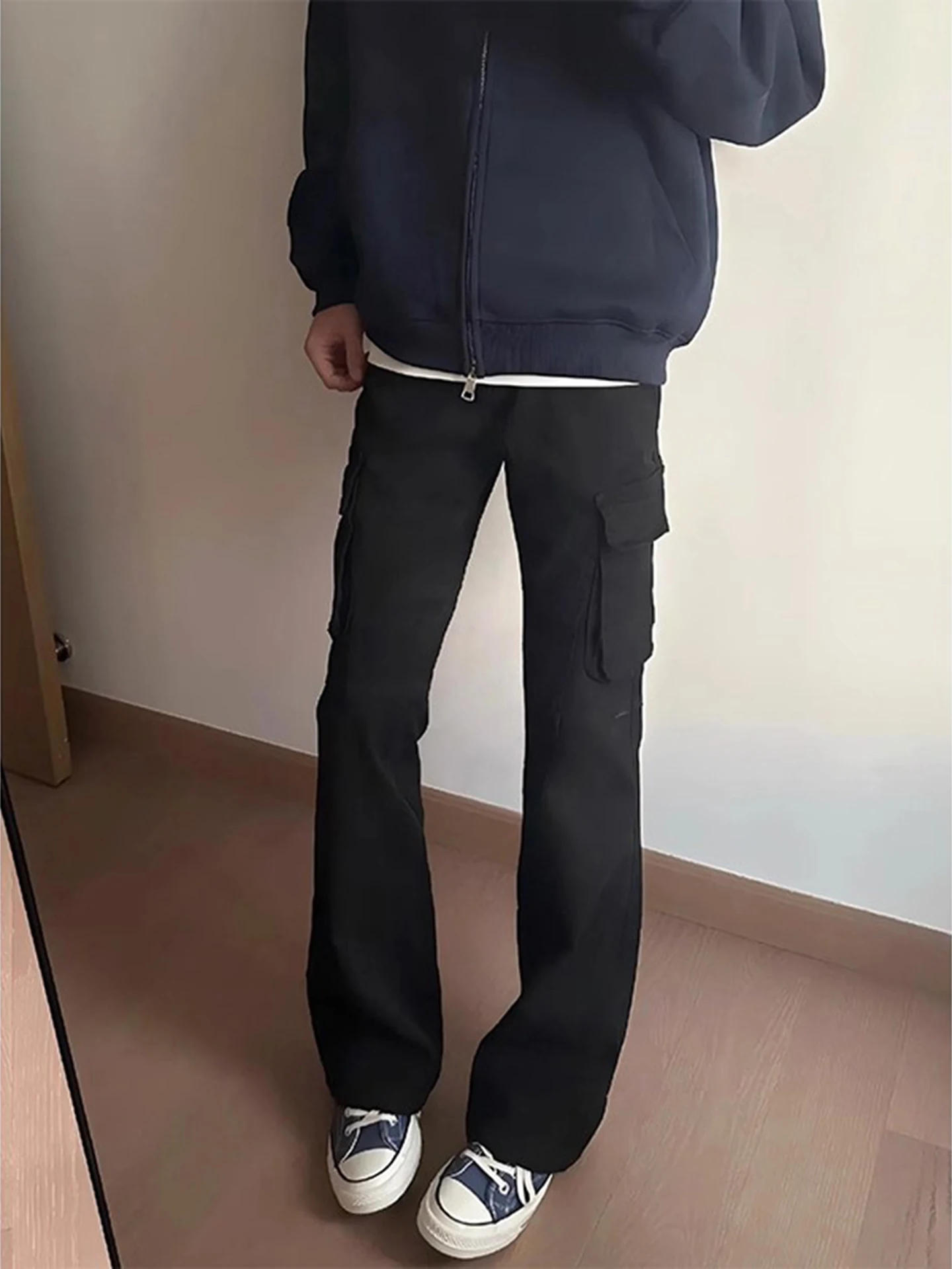 

Bla Vibe Flared Workwear Pants American High Street Knife Jeans Cleanfit Straight Leg Trousers Youth Casual Denim Jeans