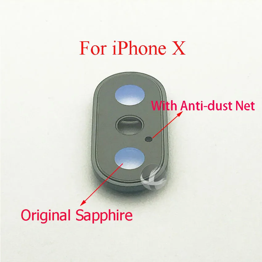 1pc 100% Original Sapphire For iPhone X XS Max Back Camera Cover Lens Crystal Protector Glass Lens + Frame