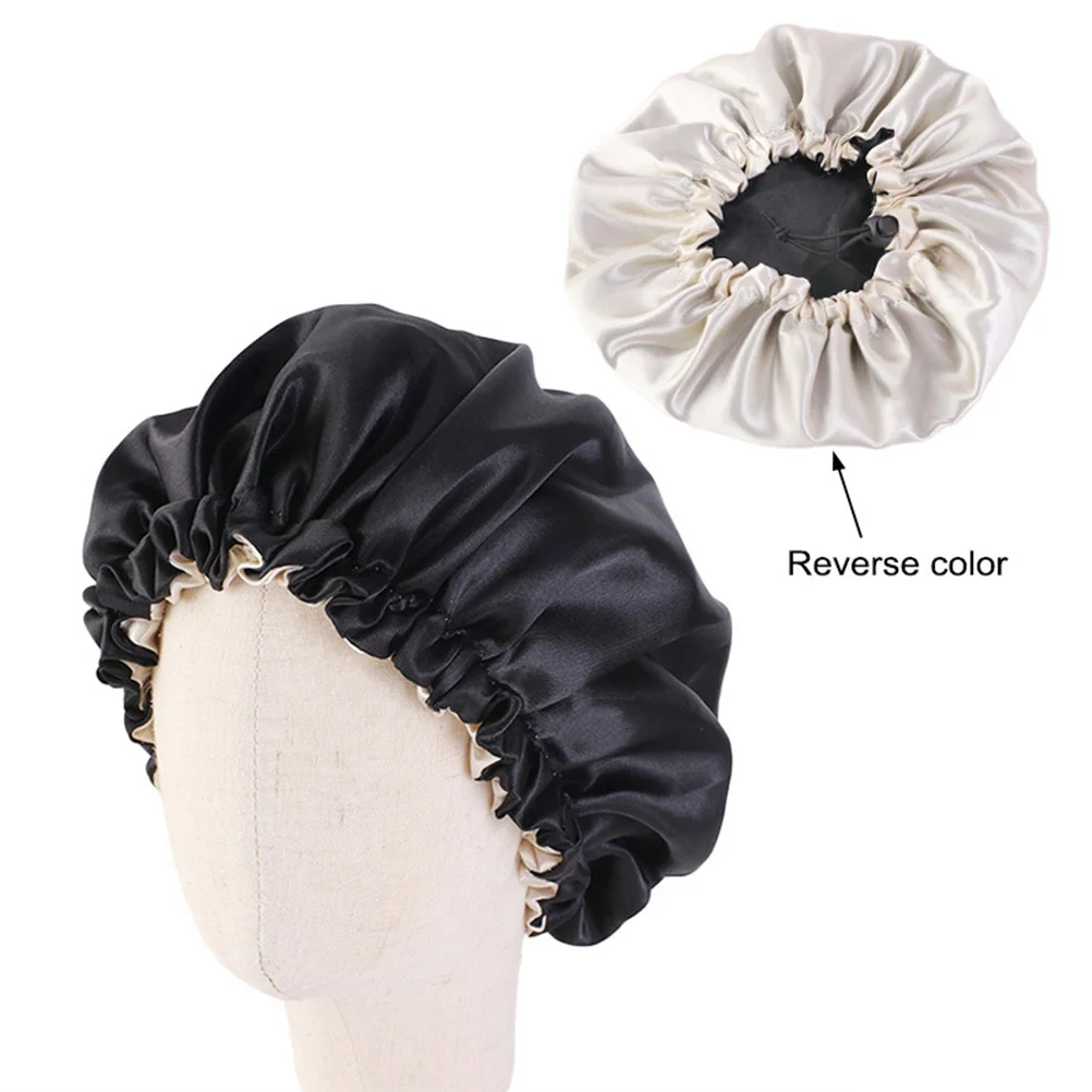 

Double Layer Kids Sleeping Hat Elastic Bonnet for Curly Hair Night Child Boys Girls Shower Face Wash Hair Protection
