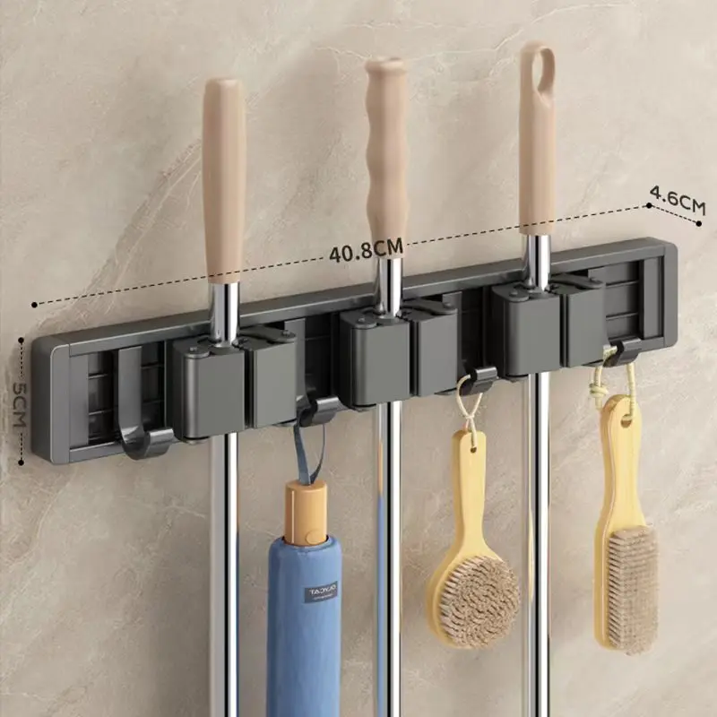 Mop and Broom Organizer Mop Holder Rack Mop Holder Wall Mounted Strong Broom Mop Holder Self Organizers Hang Broom