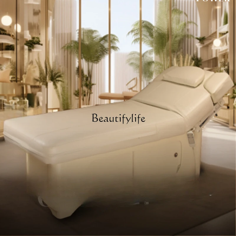 Electric Beauty Salon Special High-End Massage Constant Temperature Spa Automatic Lift Beauty Care Bed Solid Wood