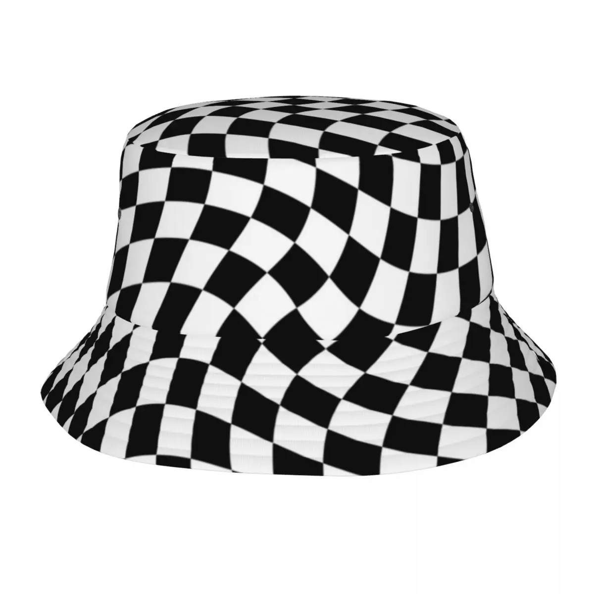 Black And White Checkered Bucket Hats Panama For Kids Bob Hats Reversible Fisherman Hats For Summer Fishing Caps Man Woman